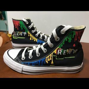 🔹Hand Painted RENT Converse Women’s Size 5